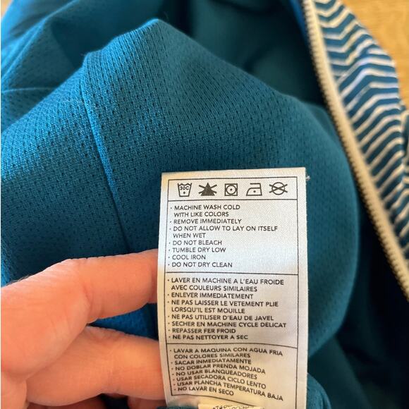 Nike Mens Hoodie Windbreaker Jacket Size M Blue White All Over Print Lined - Picture 5 of 7